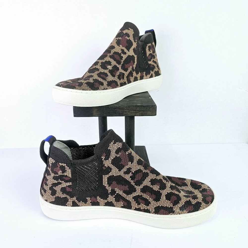 Rothy's Wildcat Leopard Animal Print Chelsea Sneaker Trainers, Sz 9